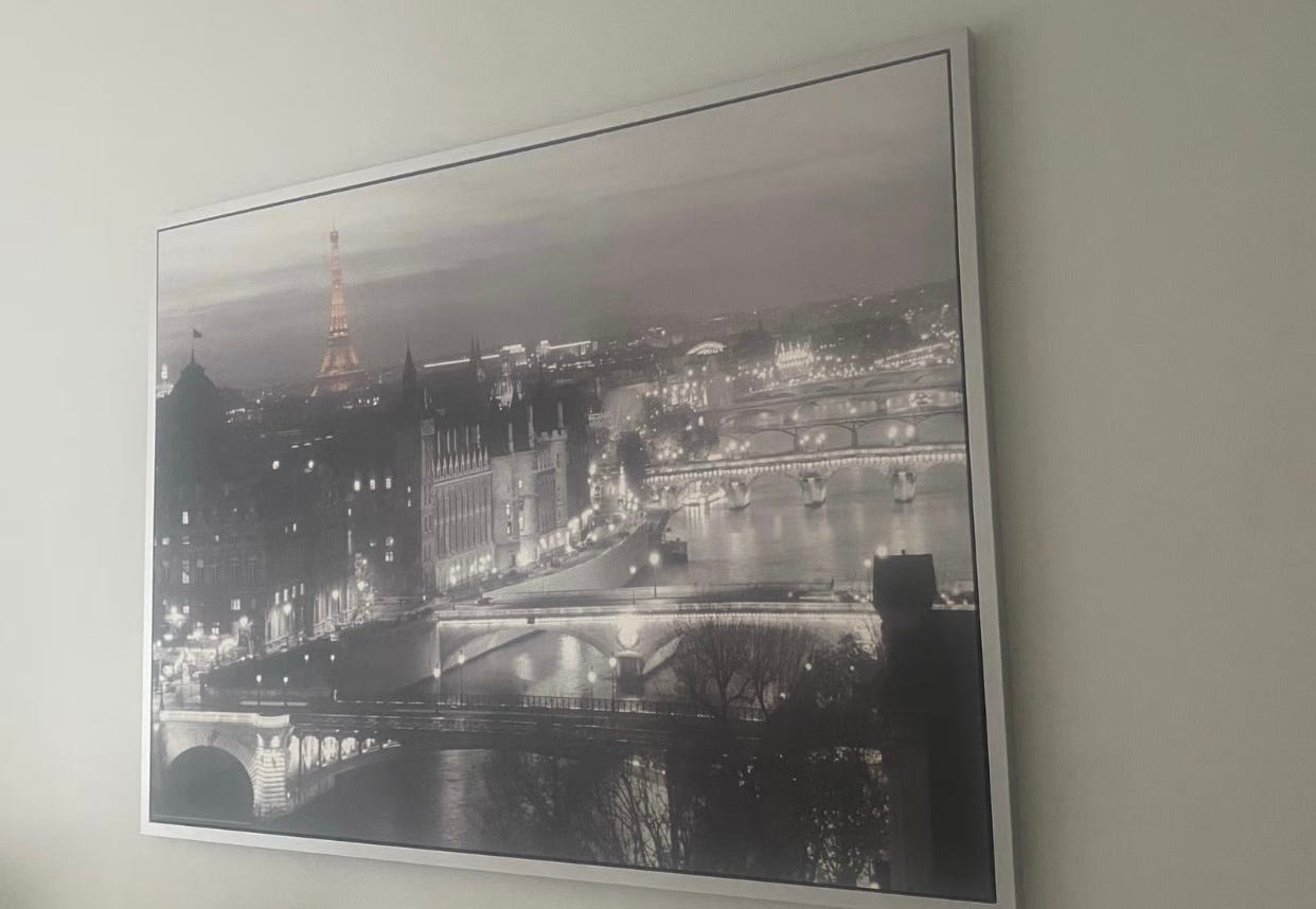 IKEA kaupunkimaisema taulu mustavalkoinen
