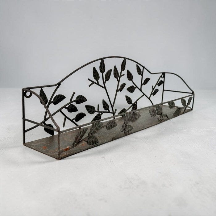 Hylly - Modernista - 50 cm - Rauta - Lehtikoristelu