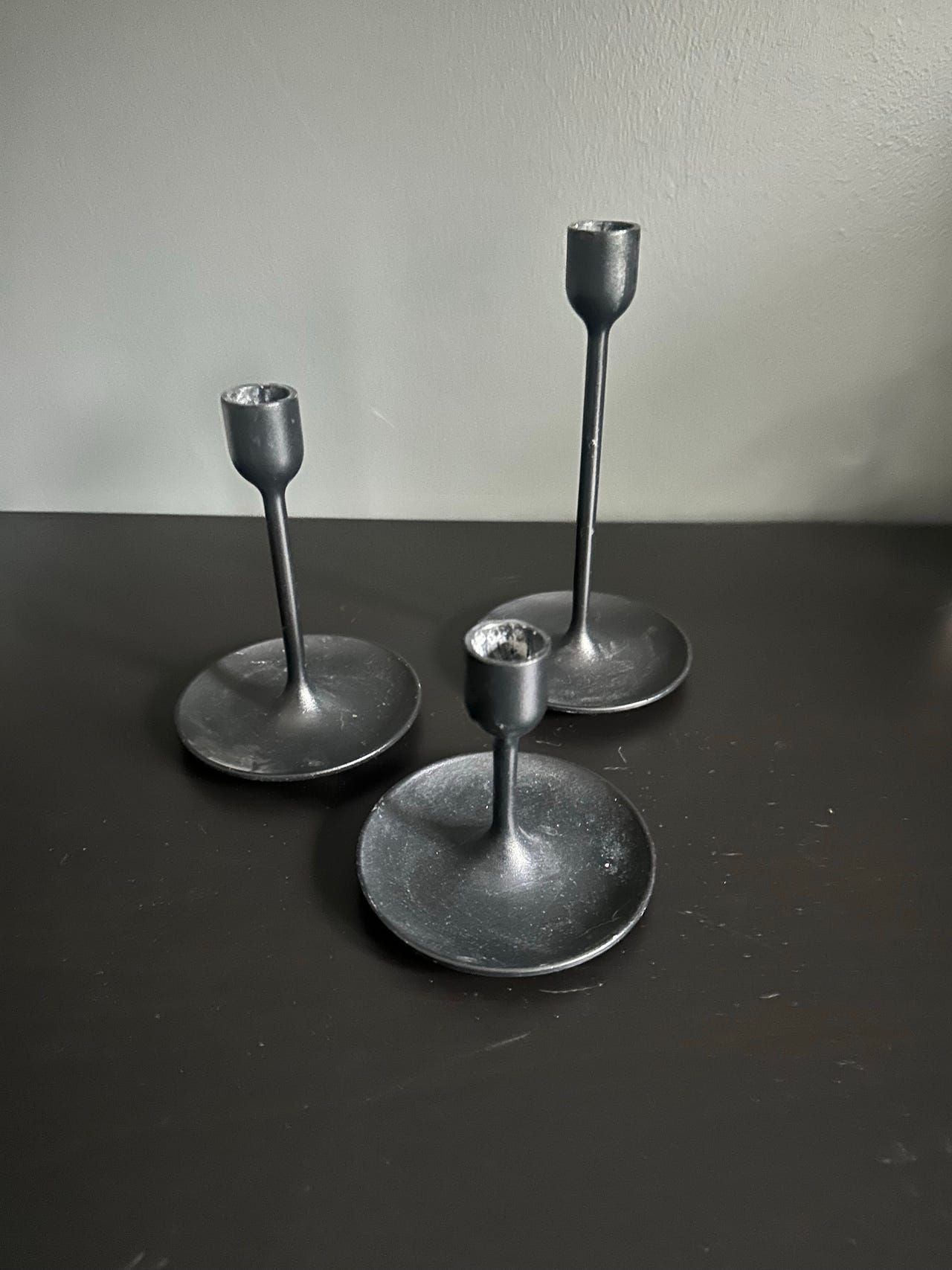 IKEA mustat kynttilänjalat 3 kpl