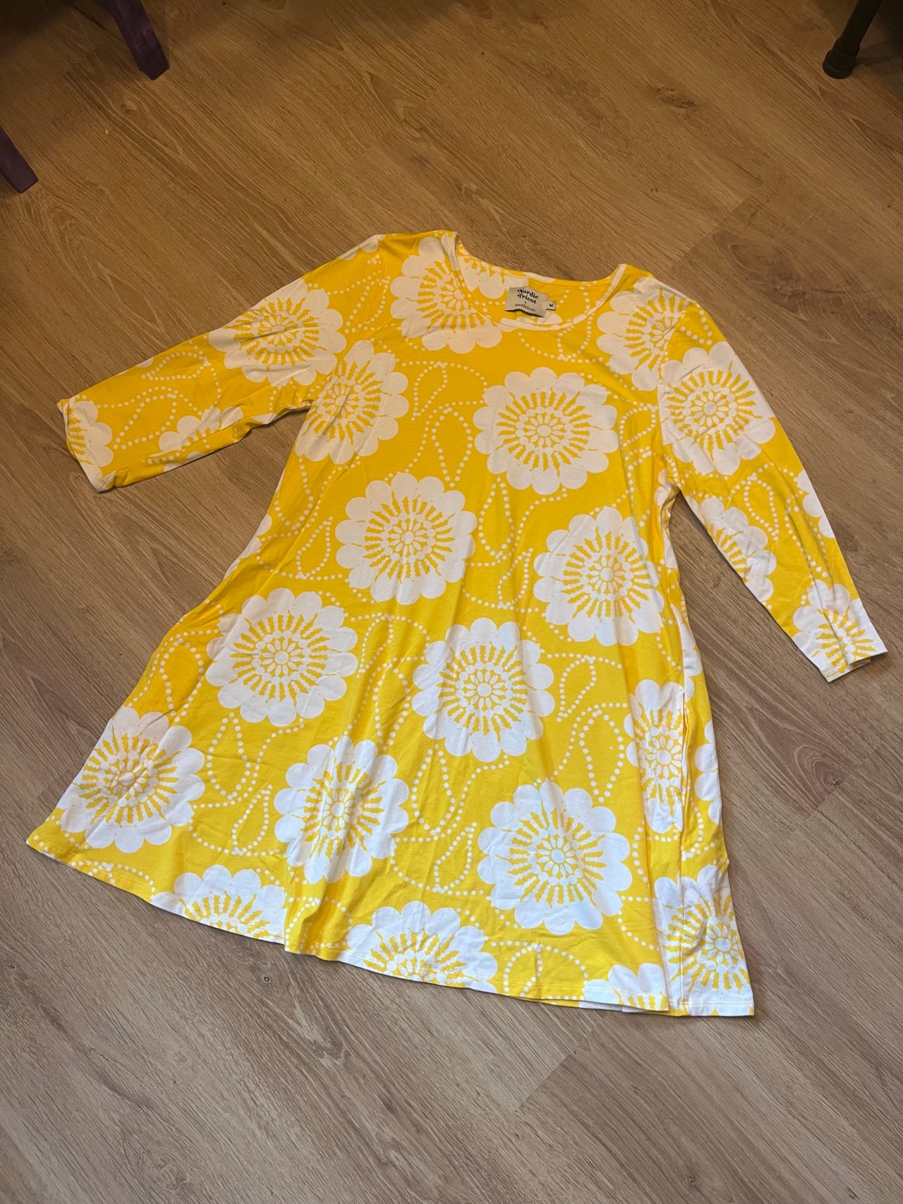 Nordic tricot aurinkoinen keltainen tunika M L