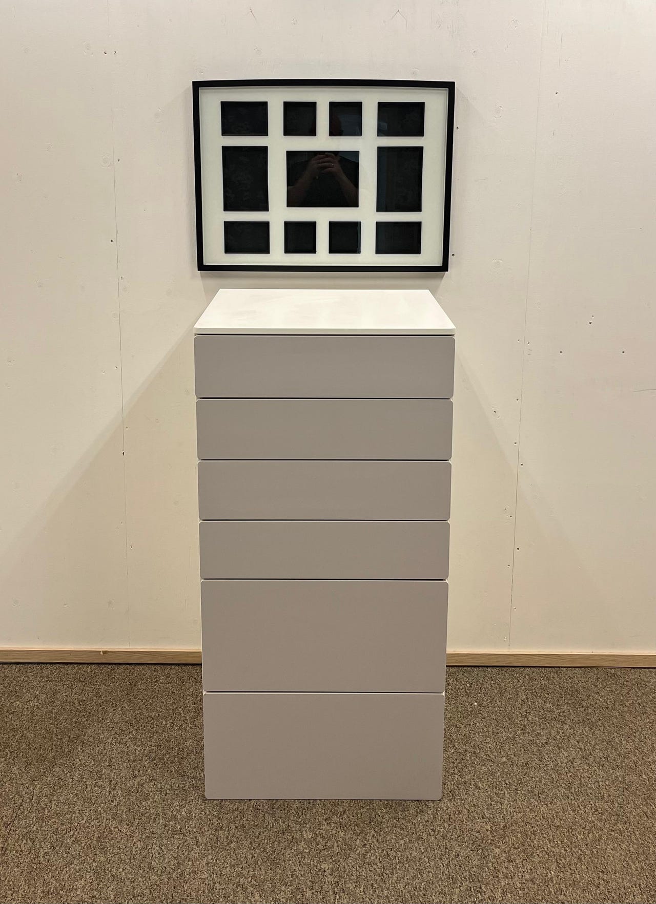 IKEA SMÅSTAD / PLATSA Lipasto, 6 laatikkoa, valkoinen/vaaleanharm