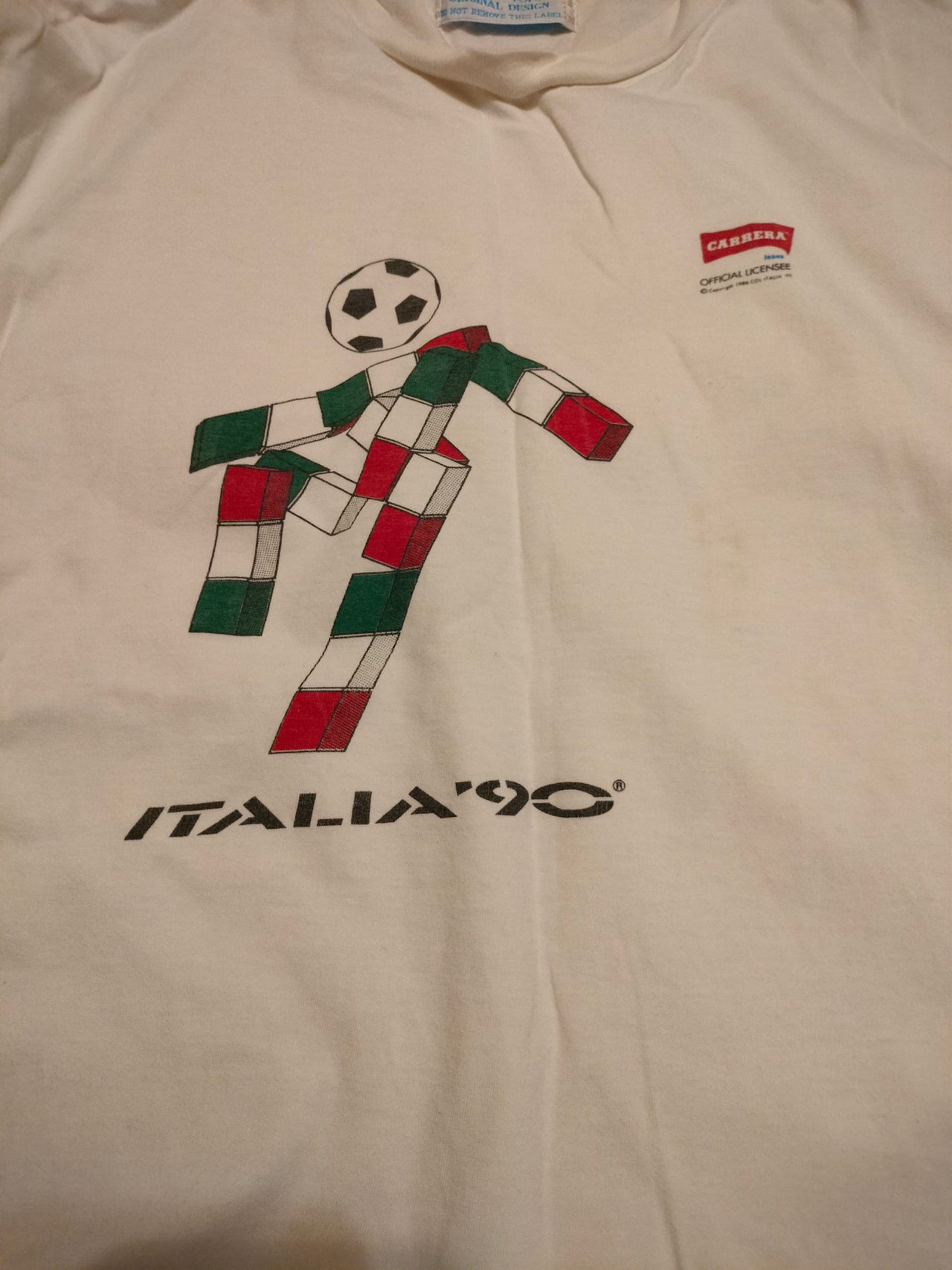 Vintage Italia ’90 MM-kisapaita, M koko, Carrera Jeans