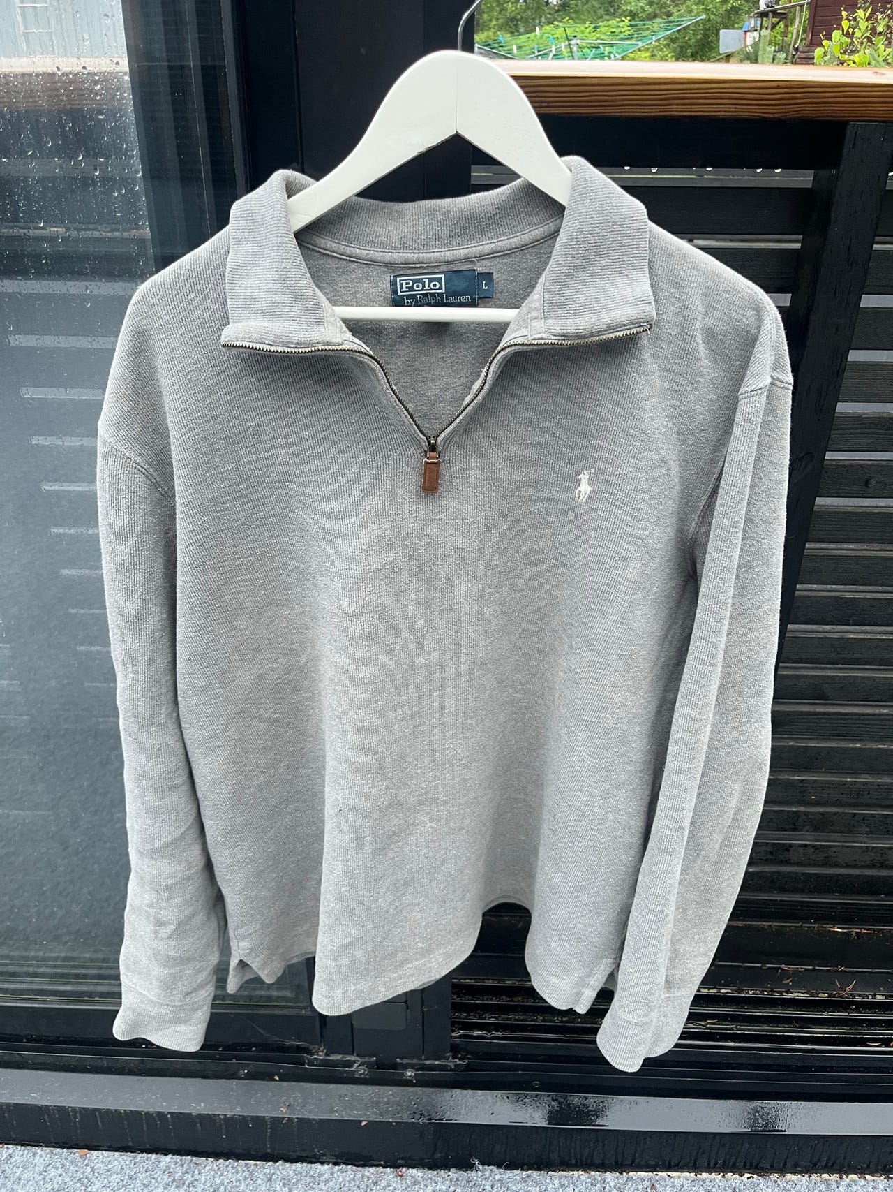 Polo Ralph Lauren puuvillainen harmaa puolivetoketju college L