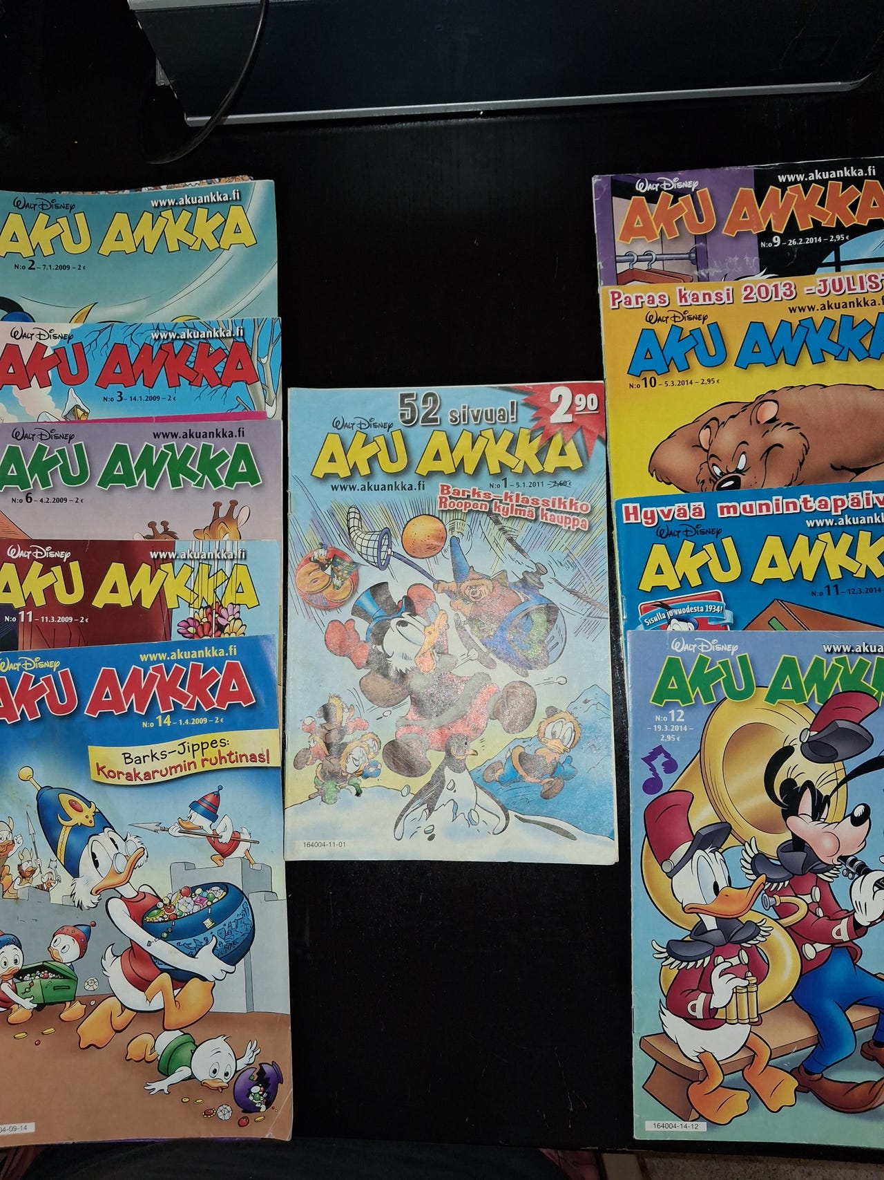 Aku Ankka -sarjakuvalehtiä 2009, 2011, 2014