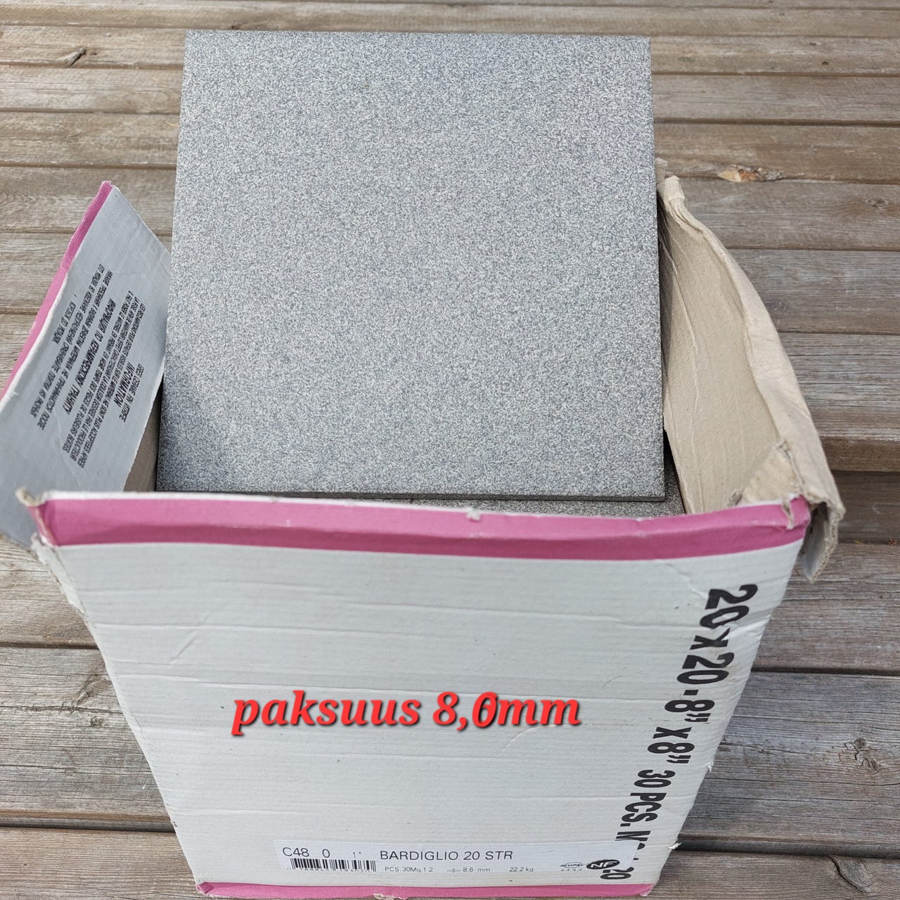 Pakkasenkestävät lattialaatat 20x20 cm