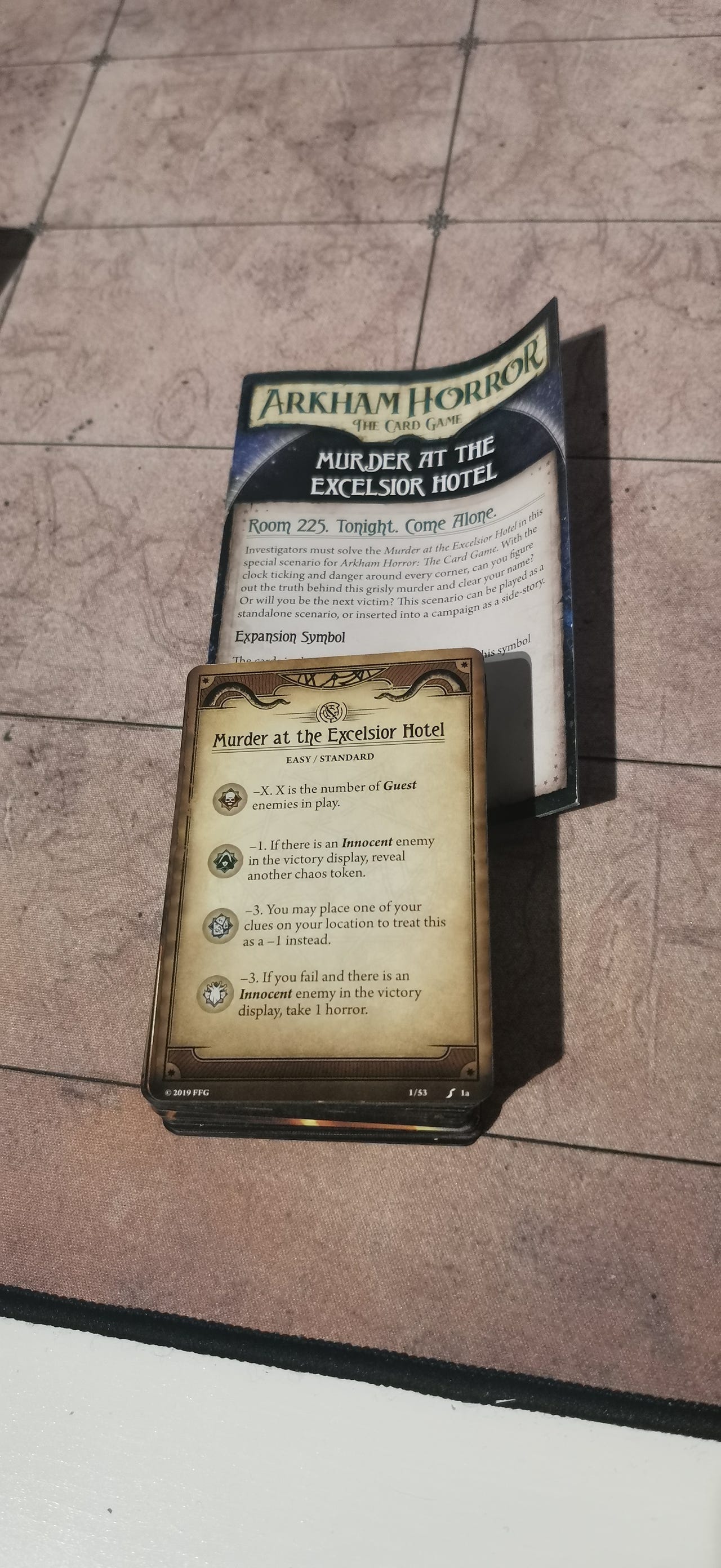 Arkham horror lcg scenario pack murder at the excelsior hotel