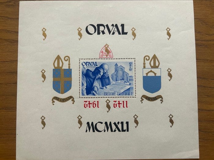 Belgia 1942 - Abdij van Orval - Suuri lohko punaisen Englannin pa