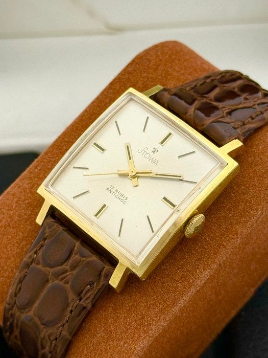 Stowa - 18K GP Vintage Tank Dress Watch - Miehet - 1970-1979