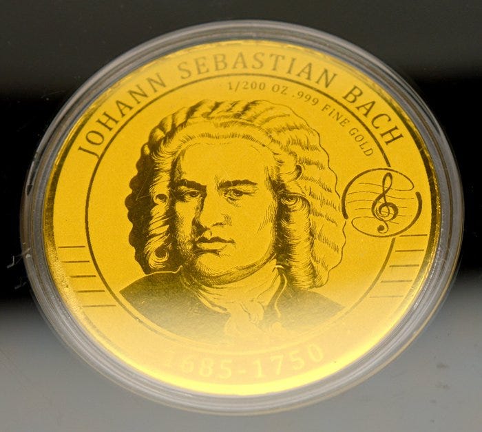 Tšad. 3000 Francs 2023 Johann Sebastian Bach - 1/200oz (.999) ()