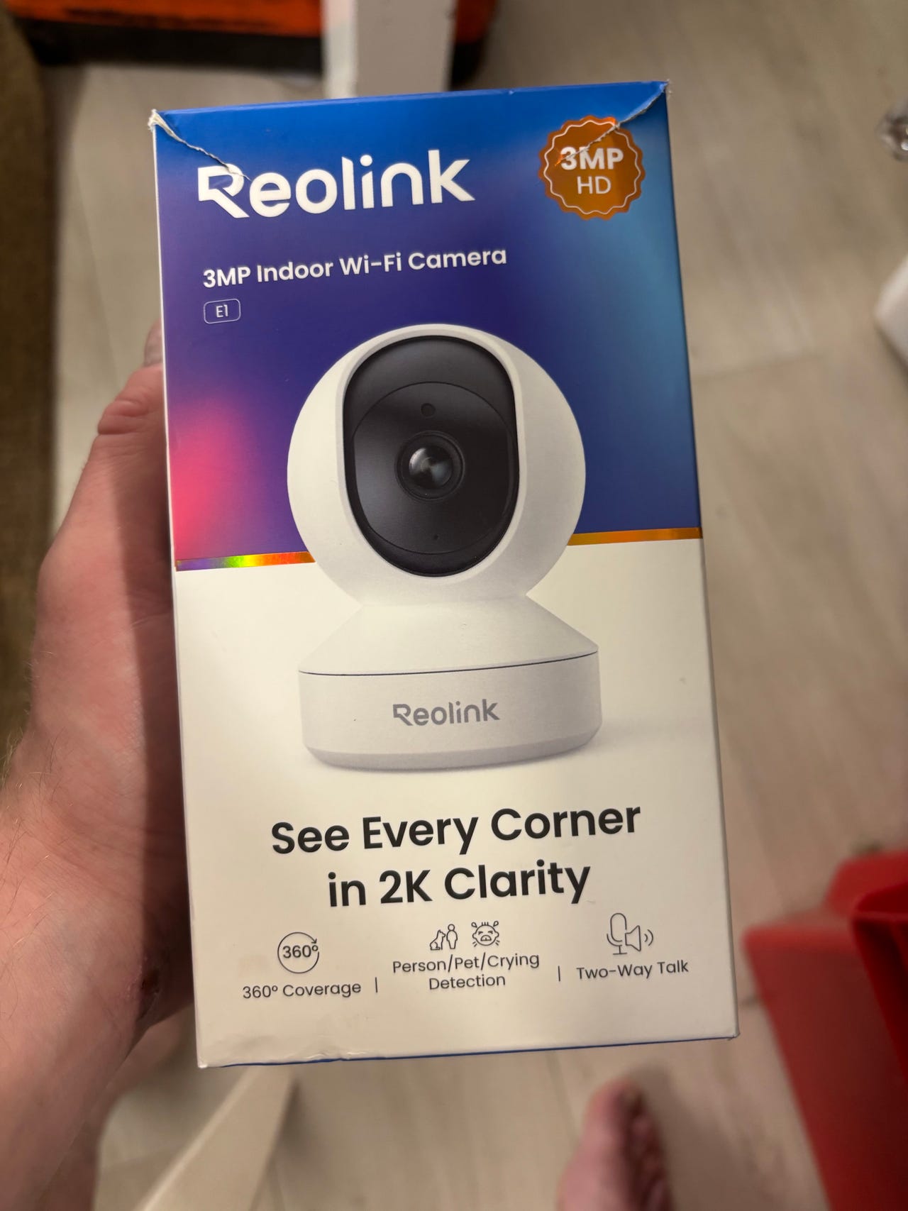 UUSI Reolink E1 3MP Indoor Wi-Fi -valvontakamera + Kuitti (Käyttä