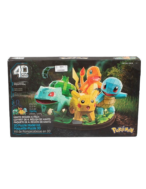 4D BUILD Pokémon Kanto Region 4-Pack 3D-palapeli, 716 palaa