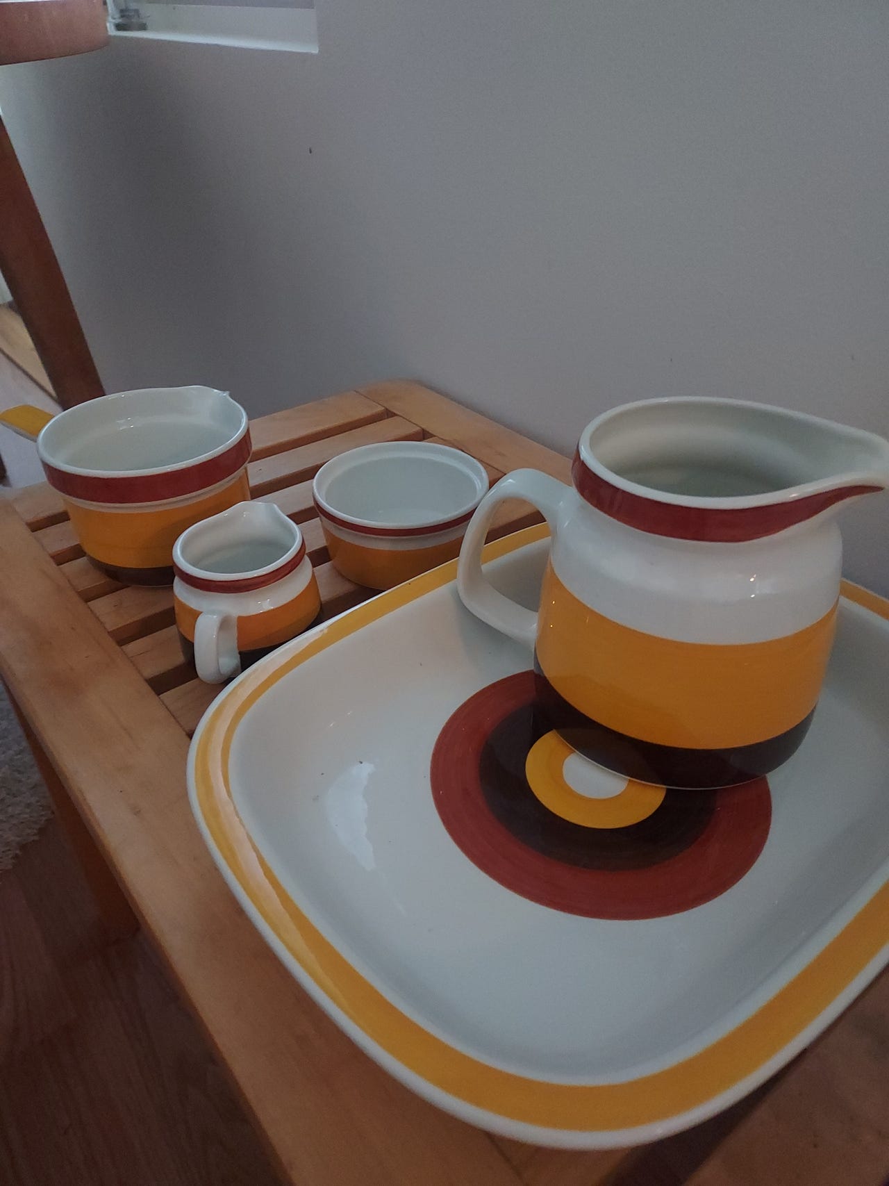 Rörstrand focus retro tarjoiluastiasto kannu ja kulhot