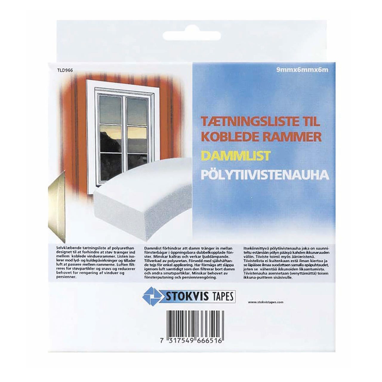Pölytiiviste 6 m valkoinen