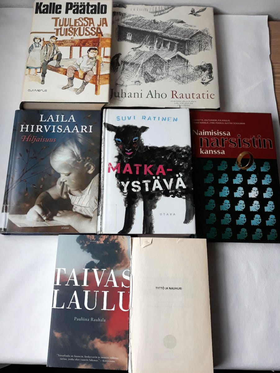 Lukemista suomeksi kaunokirjallisuutta ym.
