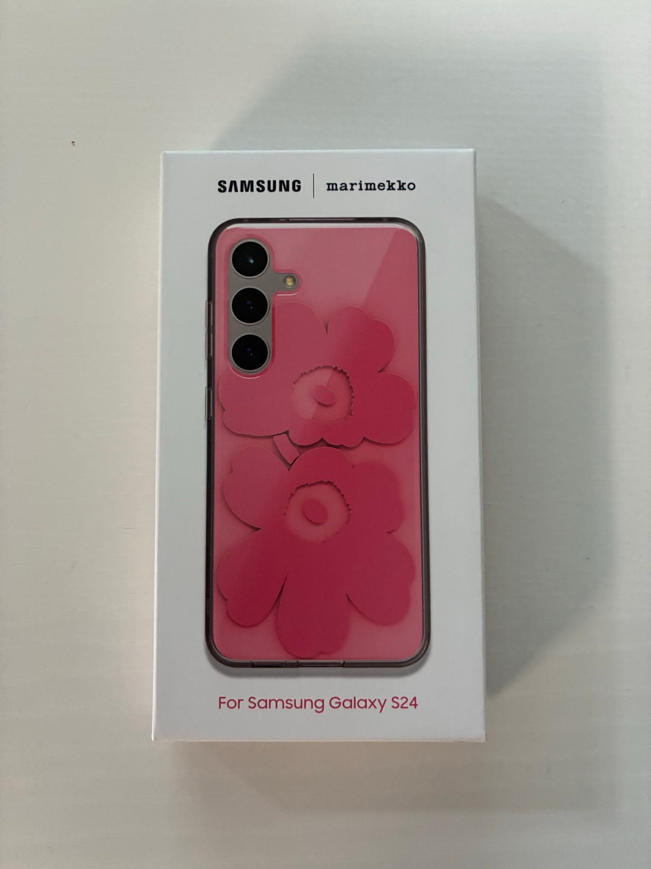 Samsung Galaxy S24 takakansi vaaleanpunainen kukkakuvio