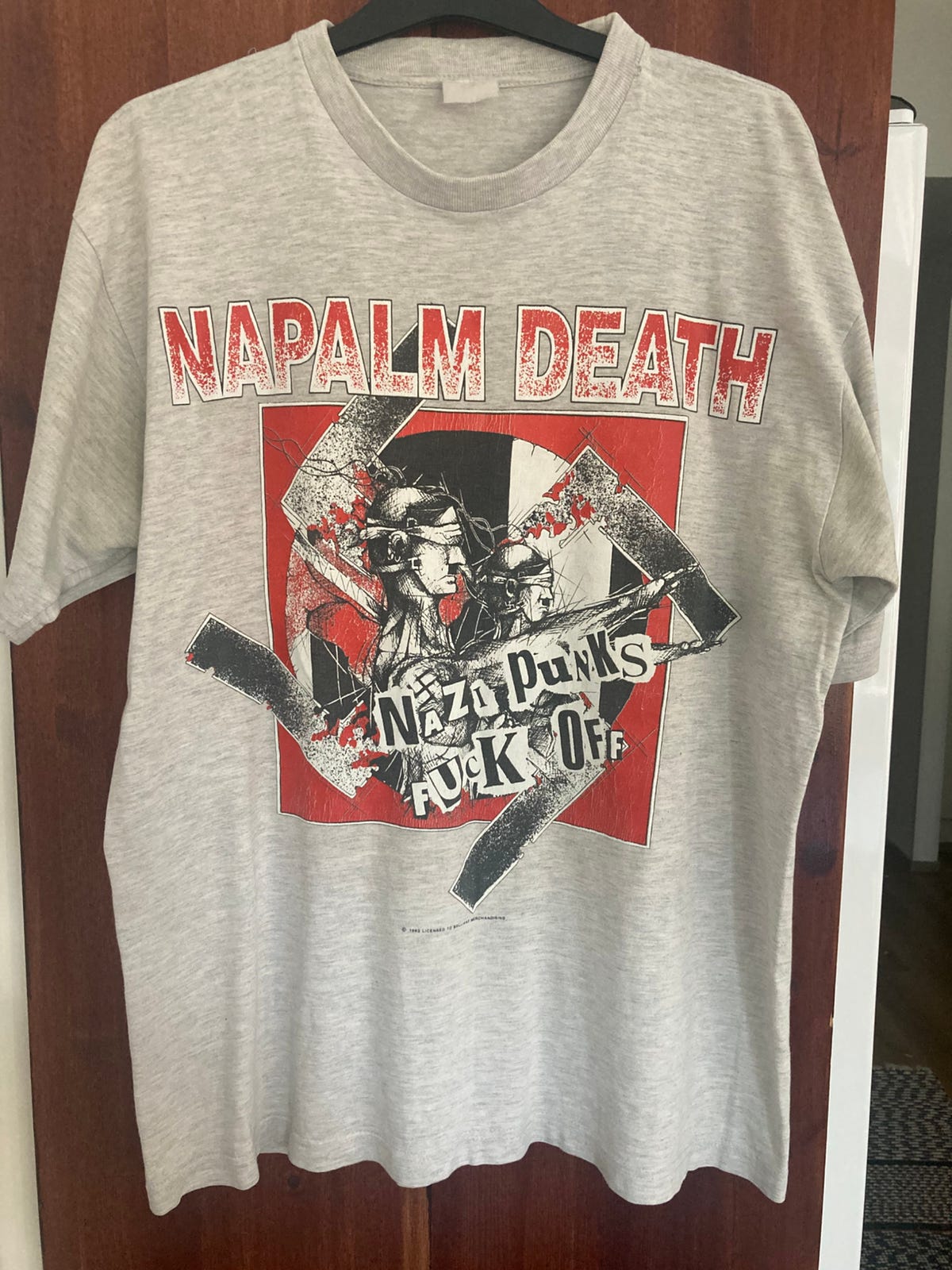 90-luvun Vintage Napalm Death ”Nazi punks fuck off!” T-paita