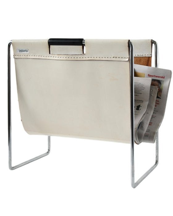 Brabantia - Lehtiteline - Korkeus 35,5 cm - Teräs, Nahka, Kromipi