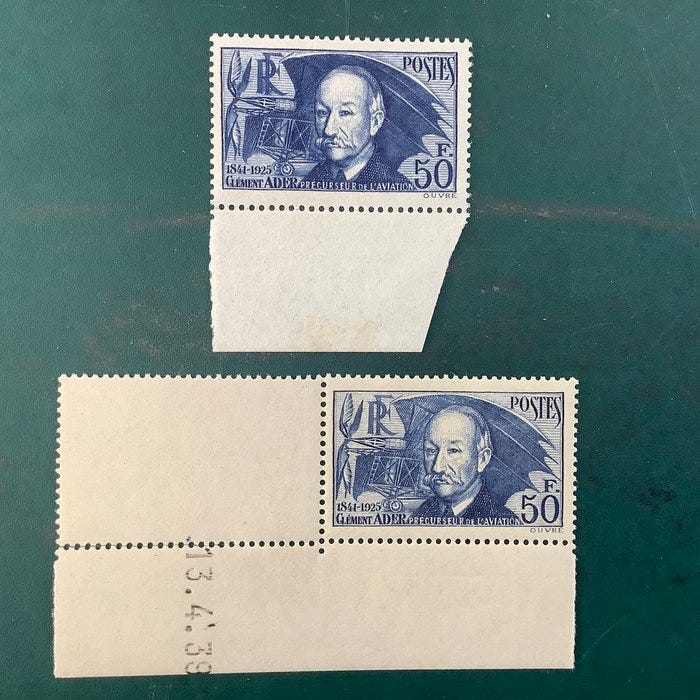 Ranska 1938 - Adler molemmissa paperityypeissä - MNH - Yvert 398/