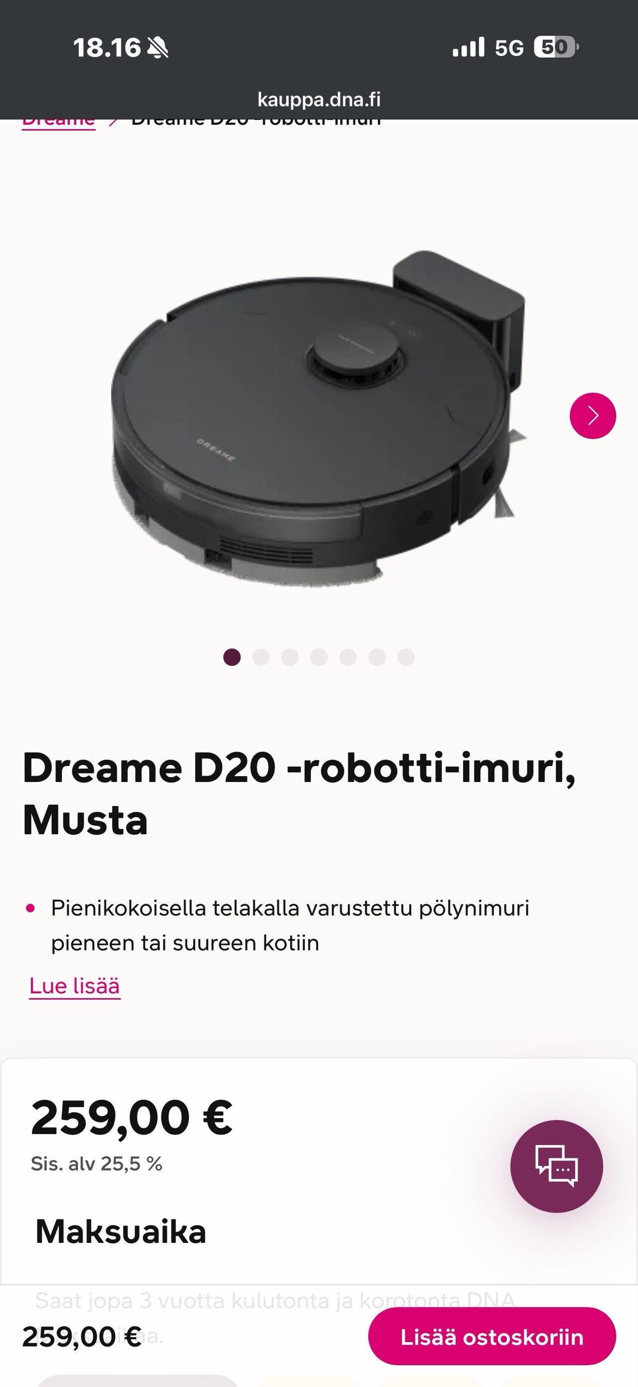 Dreame D20 robotti-imuri musta