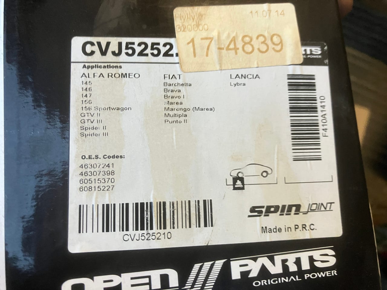 Alfa Romeo 147/Fiat Marea 1.6-2.0 Ulompi Vetonivel 00-10