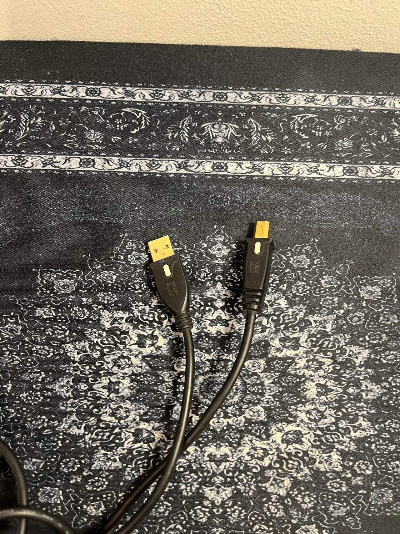 USB-A to Mini-USB Cable; White USB-A to USB-C Cable