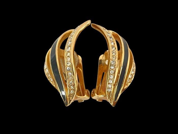 Christian Dior - Korvakorut - Vintage Clip-on Earrings / Black En