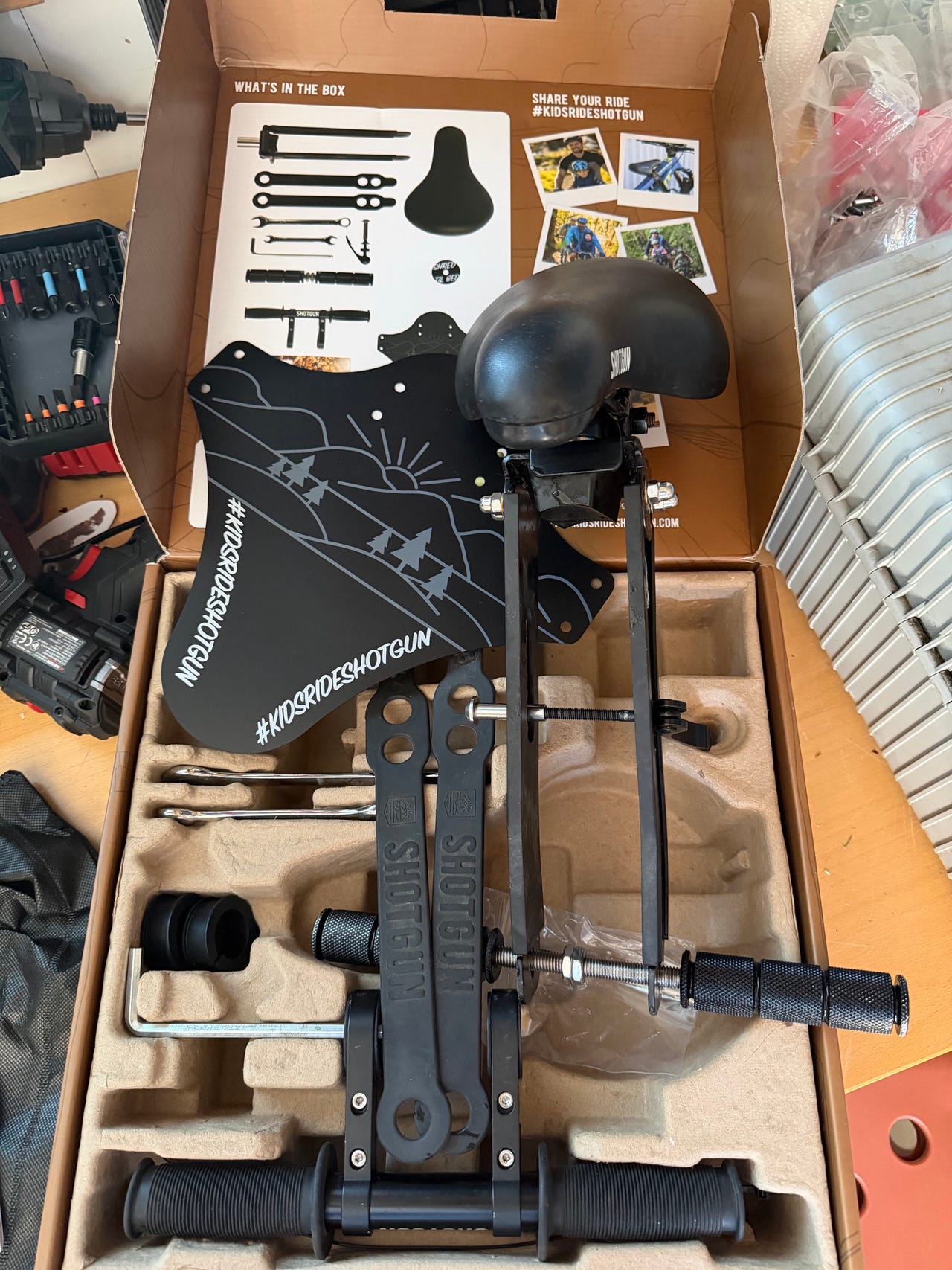 Shotgun Kids Mountain Bike Seat lasten pyöränistuin combo
