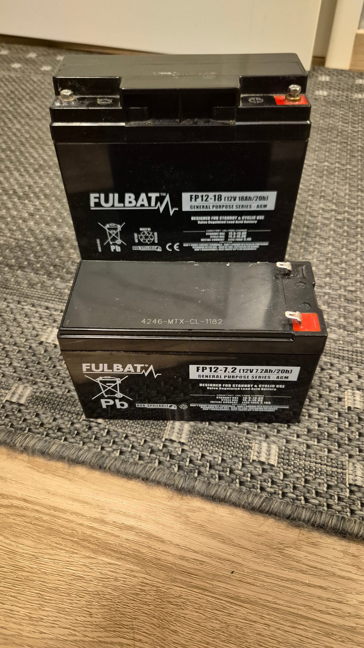 Fulbat agm akut 18ah ja 7.2ah