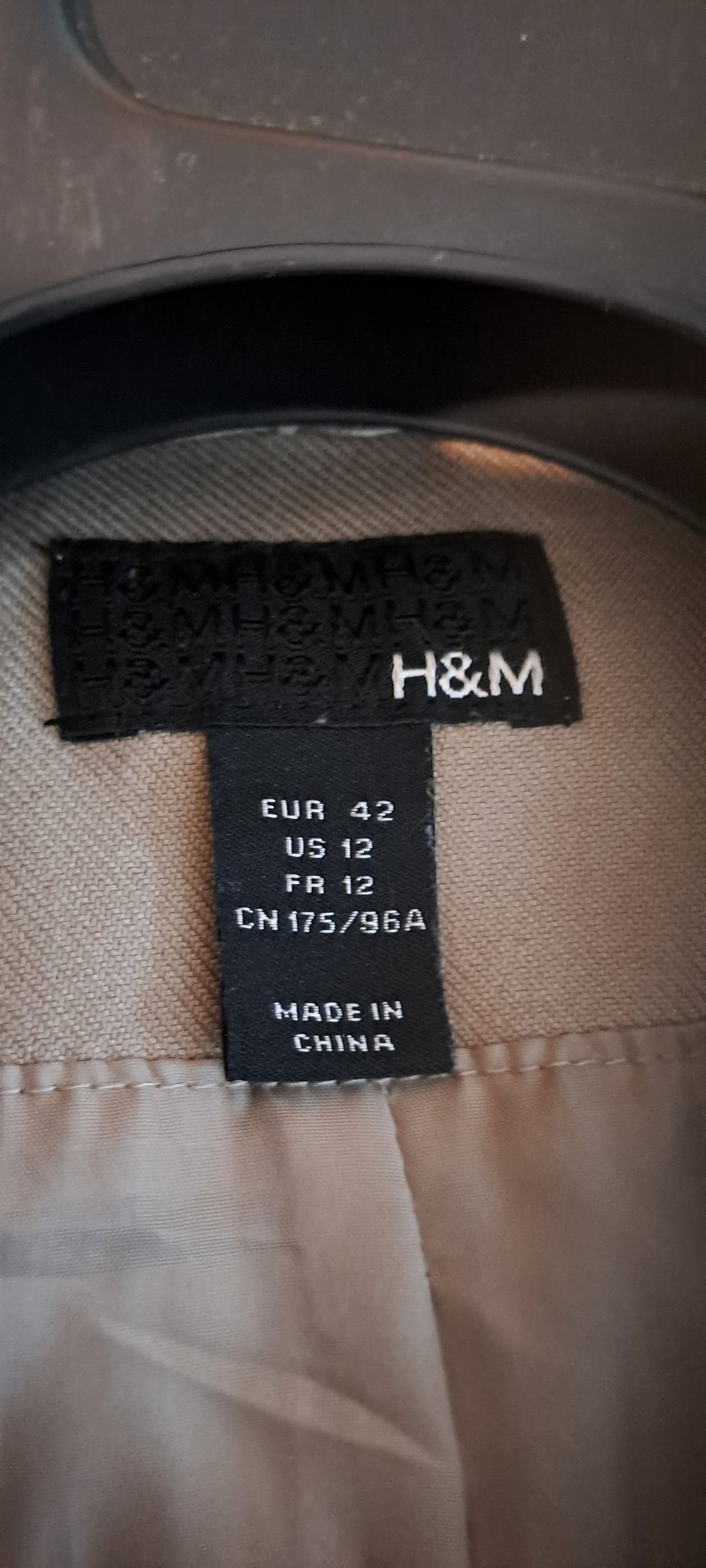 H&M puuvillatakki koko 42 beige