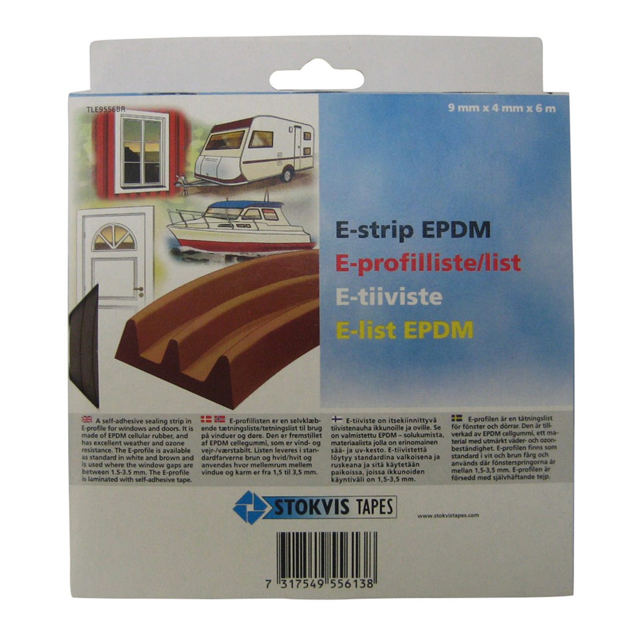 Ikkunatiiviste 6 m E-profiili ruskea