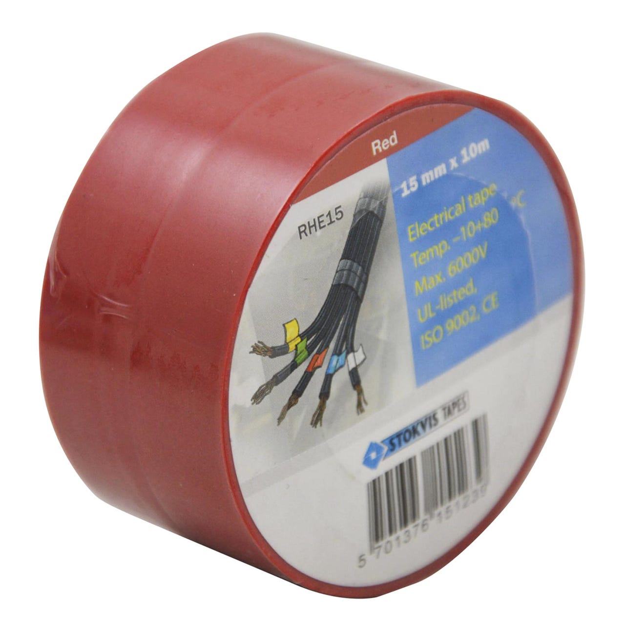 Sähköteippi 15 mm 10 m punainen 2 kpl