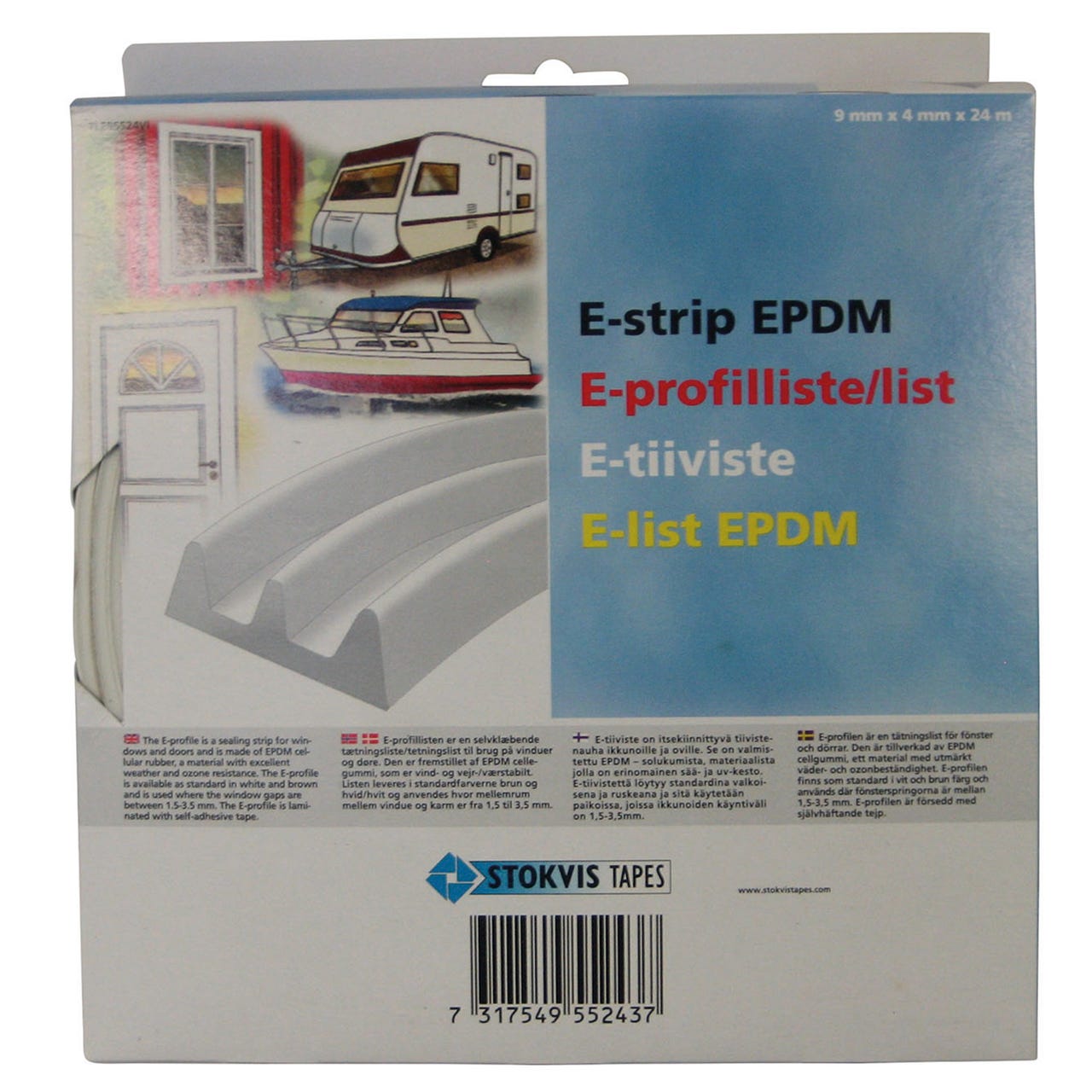 Ikkunatiiviste 24 m E-profiili valkoinen