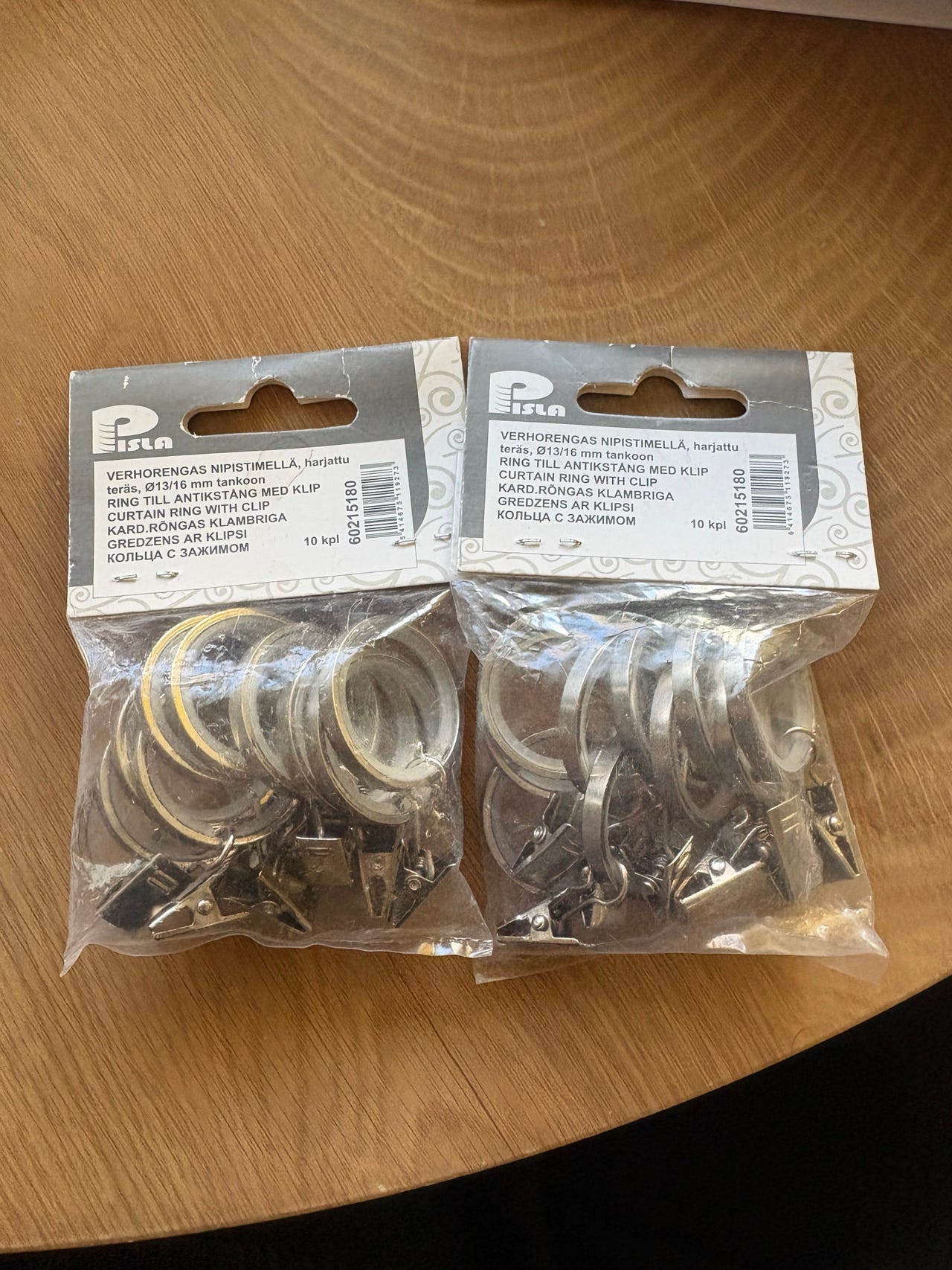 Pisla verhorenkaat klipseillä Ø 25/33 mm harjattu teräs
