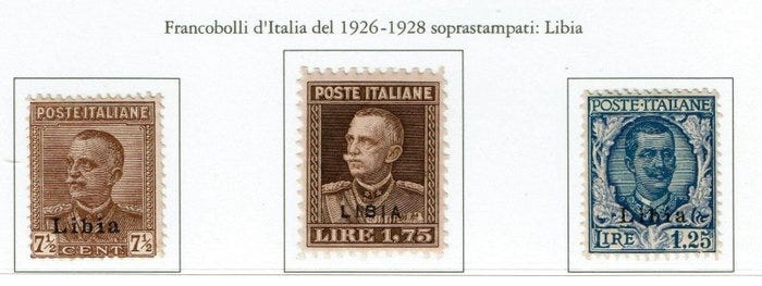 Italian Libya 1928 - Kuninkaan muotokuva MNH - Sassone 78/80