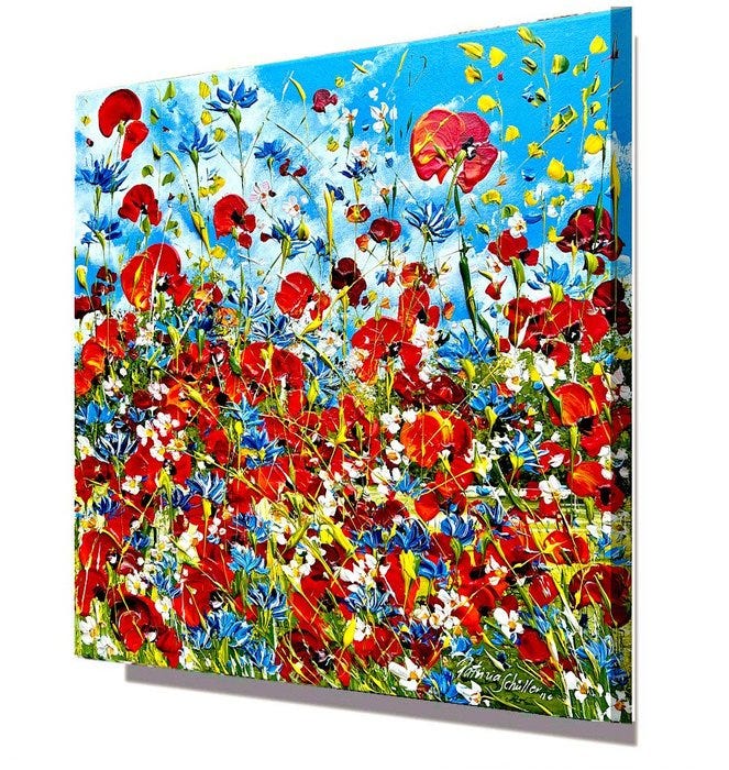 Patrizia Schüller - Kornblumentanz mit roten Mohnblumen und weiße