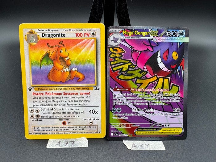 Pokémon - 1 Card - Dragonite, Gengar 19/62 269/217 Ensipainos - W