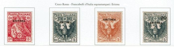 Italian Eritrea 1916 - Punainen Risti MNH - Sassone 41/44