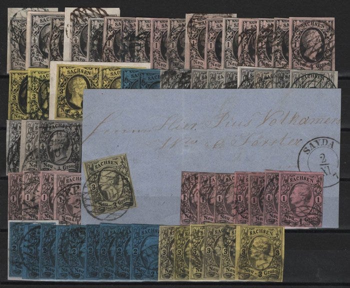 Saksi / Saksin vapaavaltio 1851/1856 - August II ja Johann I,