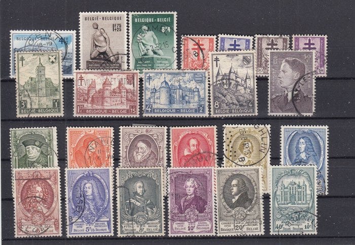 Belgia 1950 - eri 1950-luvun sarjojen koostumus