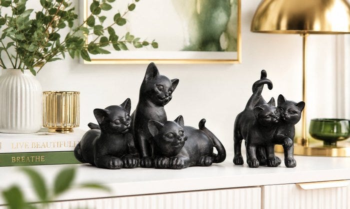 Patsas, Schattige resin katten - 15 cm - pihka - 2026