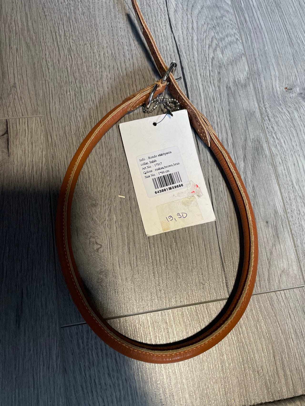 Topcanis Rondo nahkainen koiran kaulapanta 140 cm ruskea