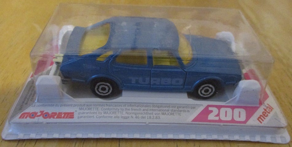 Saab 900 Turbo Combi Coupe Blue 1981 Majorette 284 1:62 harvinais