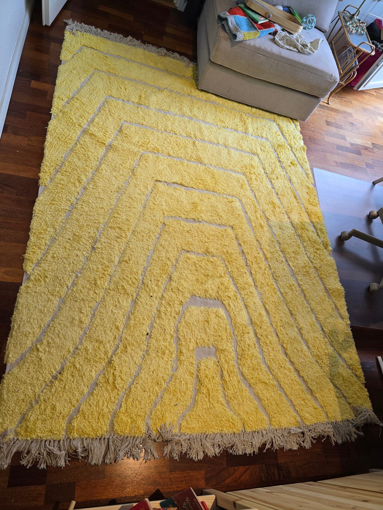 Yellow cotton rug