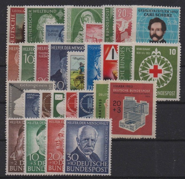 Saksa, Liittotasavalta 1952/1953 - Koko vuosikerrat - Michel 148-