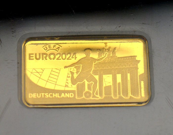 Saksa. Medal Football Euro 2024 - 1/100oz (.999 gold) ()