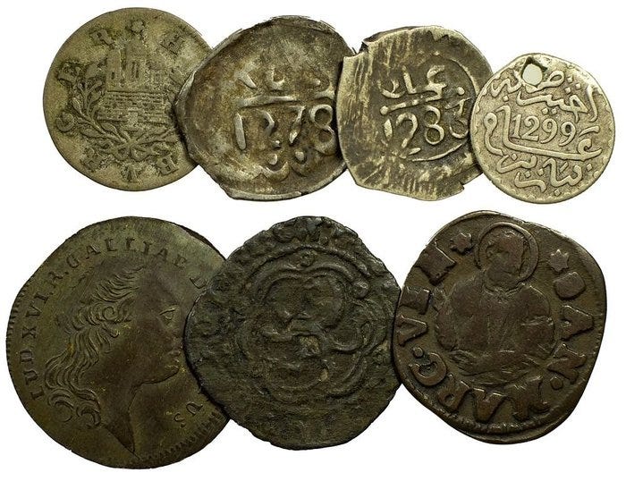 Maailma. Lote de 7 Moedas do mundo, Várias denominações, datas e