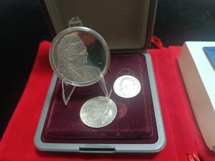 Alankomaat. Set 3 Coins Nederland, Koningin Emma, Silver ()