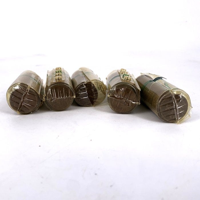 Portugali. Lot with 5 Rolls of 20 Centavos Coins (several dates)