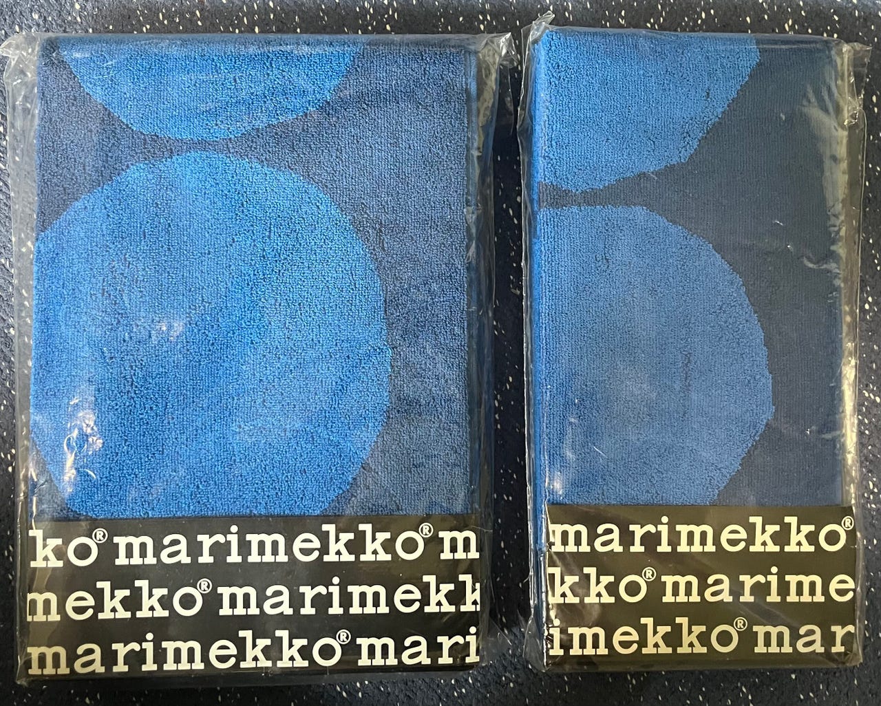 Marimekko Kivet pyyhesetti sininen 50x70 ja 70x140