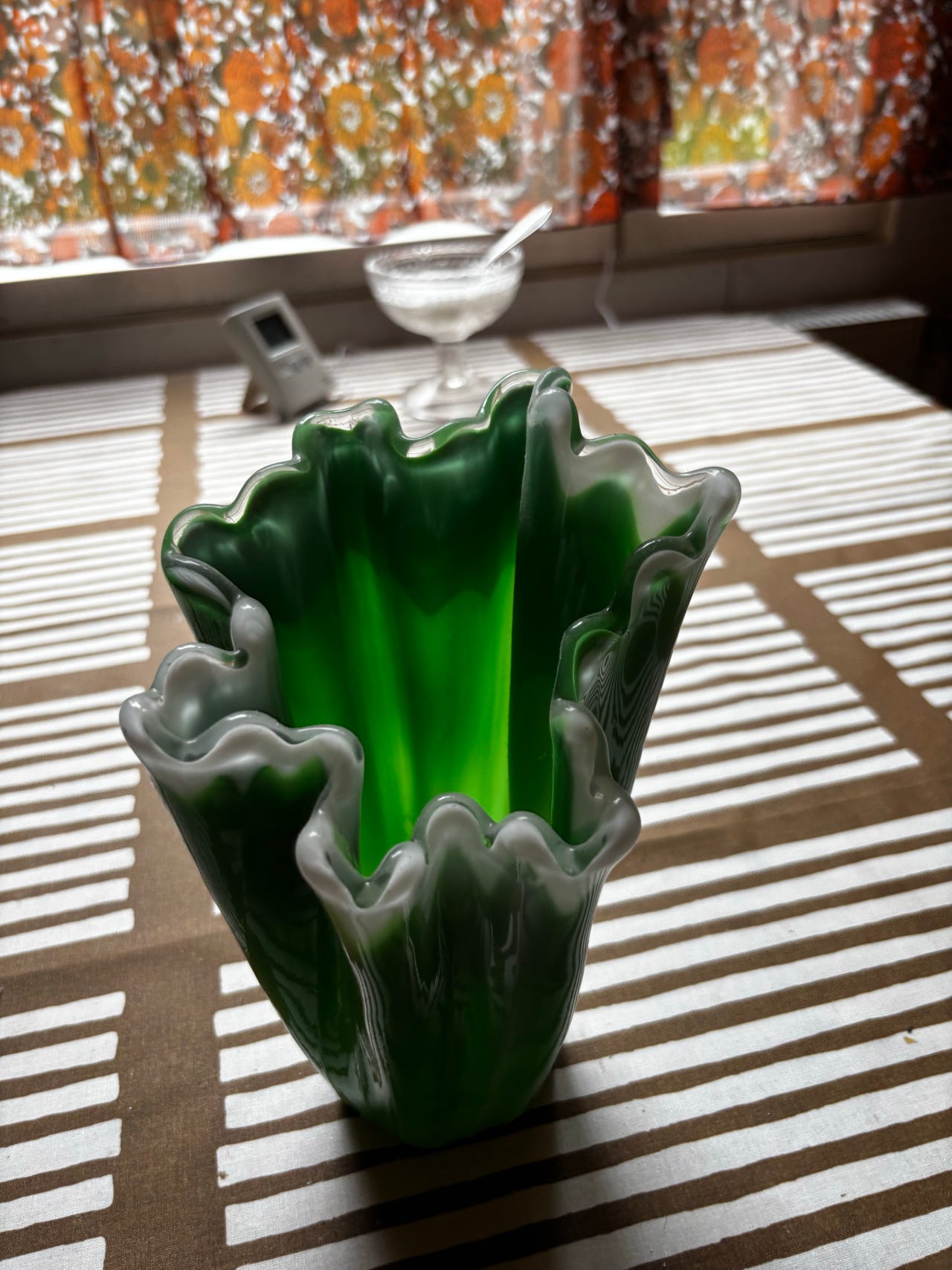 Vihreä lasimaljakko-kurata craft glass